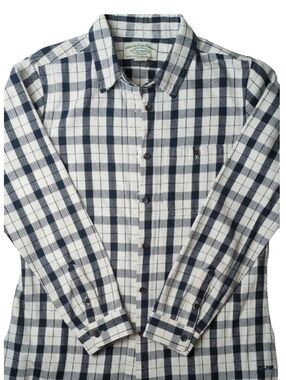 Filson Alaskan Guide Button Down Shirt Cream Black Plaid Women's Large NWOT
